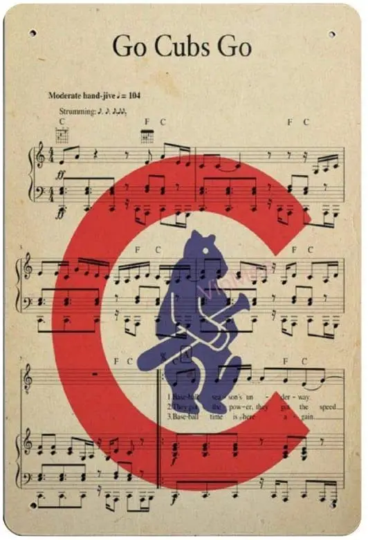 

Go Cubs Go Новинка парковка Ретро металлический фотопостер Настенный декор искусство потертый шик подарок