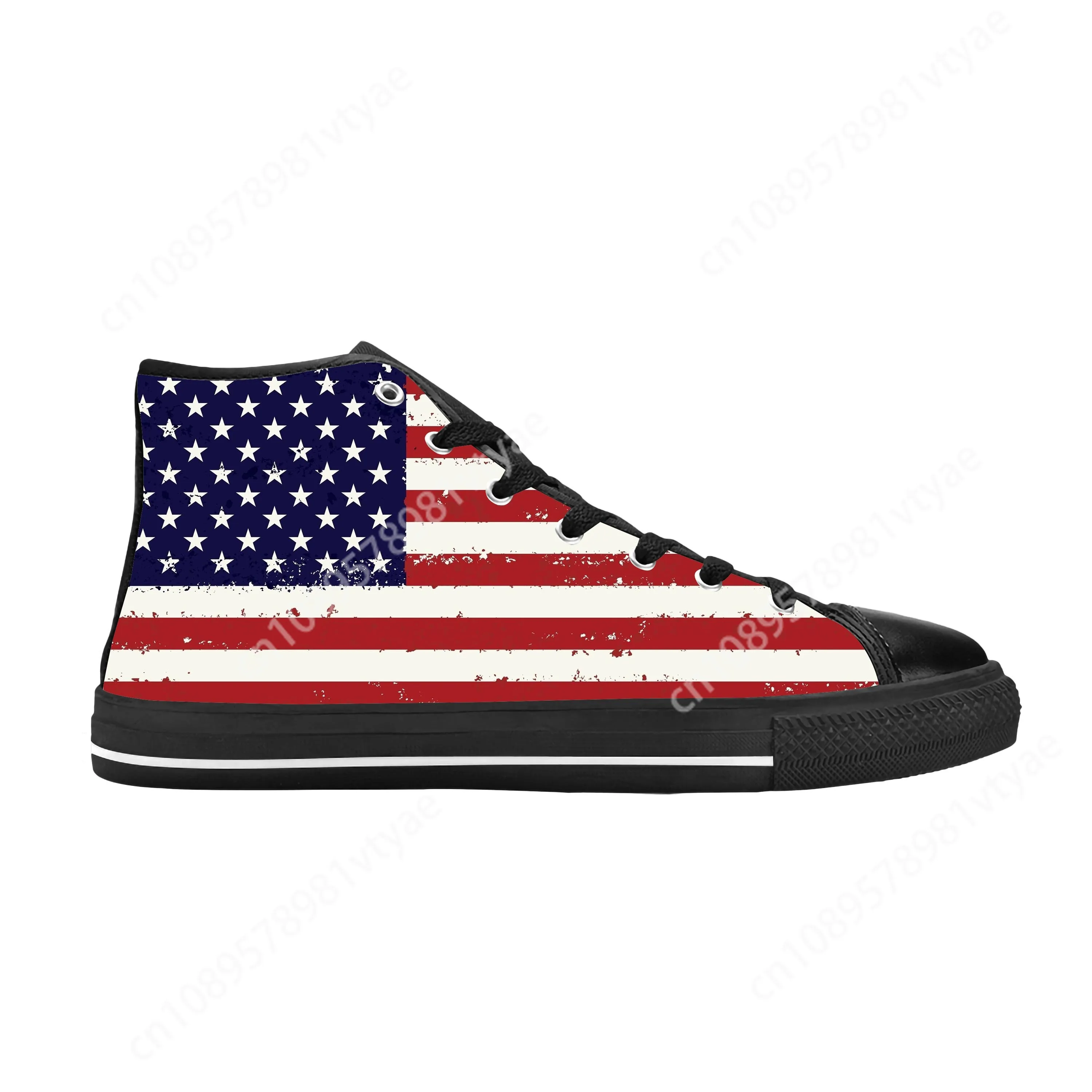 US USA American America Flag United States Funny Casual Cloth Shoes High Top Comfortable Breathable Custom Men Women Sneakers 5
