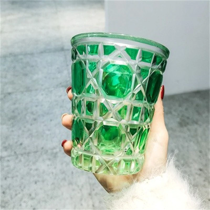 Aixiangru Diamond Whisky Glass Beer Glass Handmade Crystal Engraved Ins European New