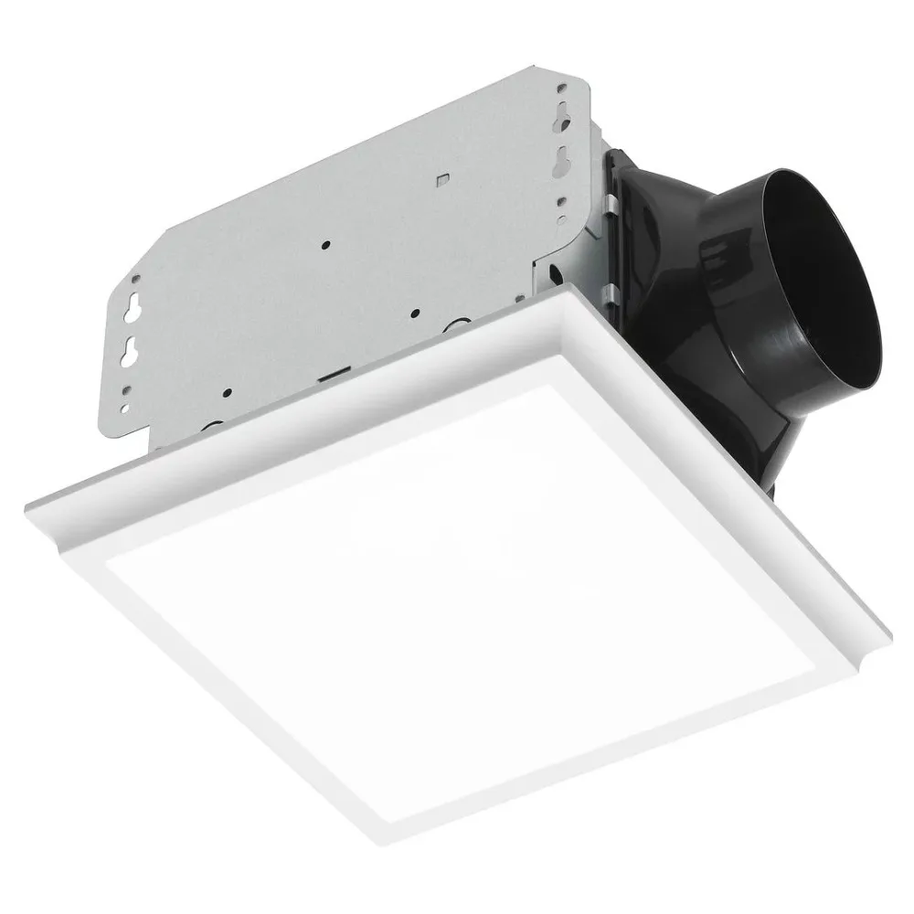 Homewerks 110 CFM 2 Sones Bathroom Ventilation Exhaust Fan Dimmable LED Light，Easy install and provides 1000 lumens