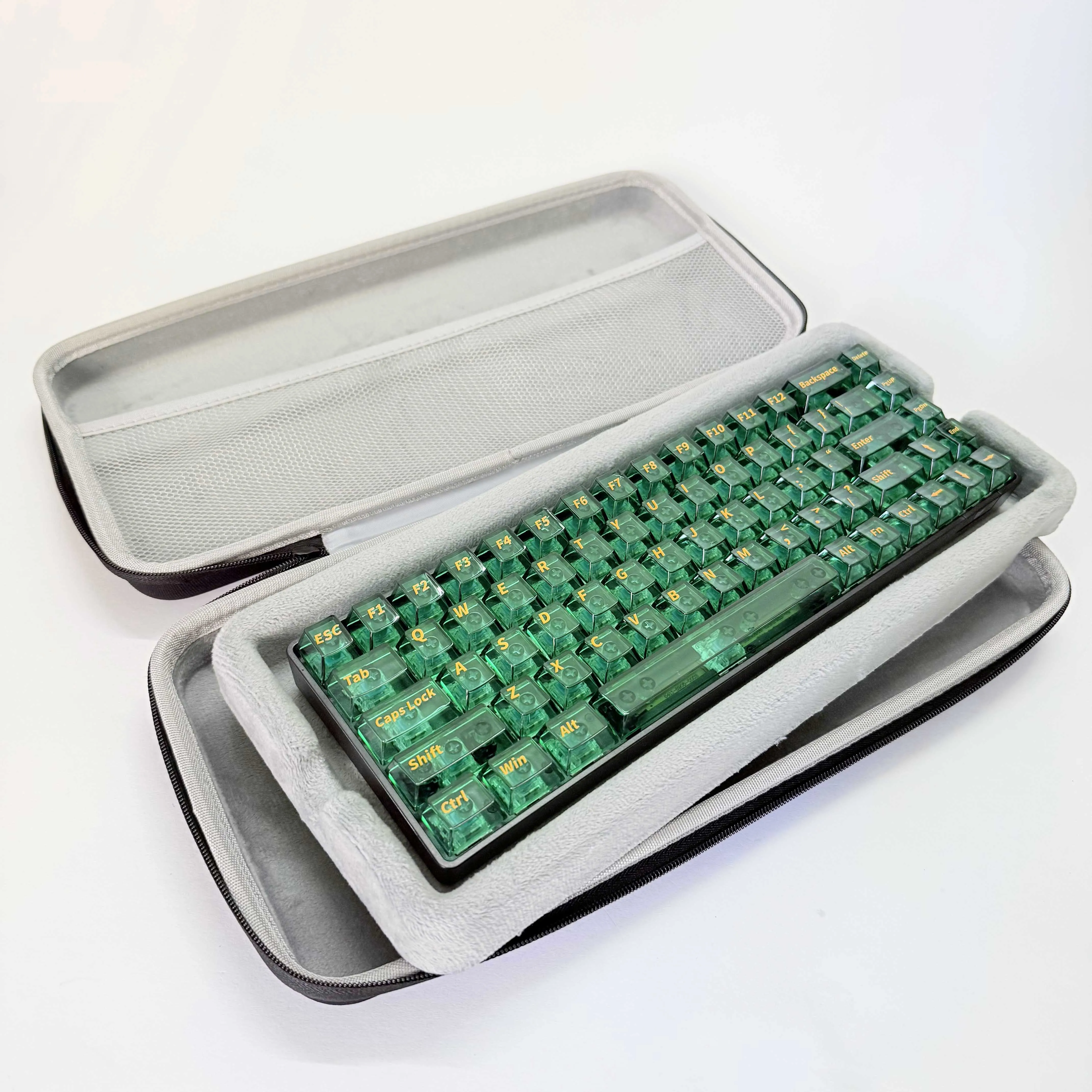 60/68/75/82 키 기계식 키보드용 EVA 하드 쉘 케이스 충격 방지 보호 여행용 보관 가방(핸들 및 지퍼 포함)