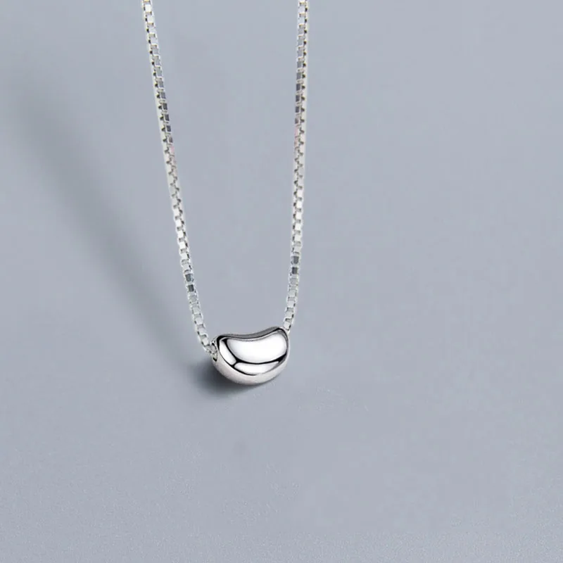 New 925 Sterling Silver Korean Vintage Steel Titanium Acacia Bean