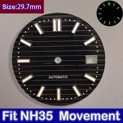 Green Luminous Nautilus Dial for Men's Watches - 29.7mm Watch Repair Accessory (A11)