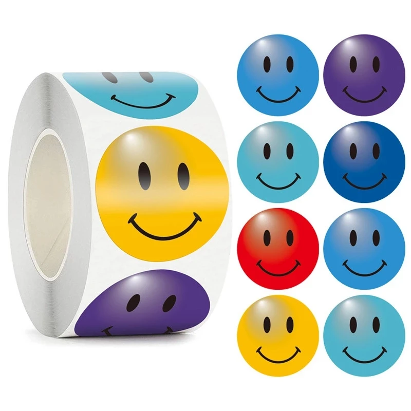 100-500pcs Labels Teacher Child Smiley Thank You Stickers Baking   for Wedding Pretty Gift Cards Envelope Sealing Label Stickers 