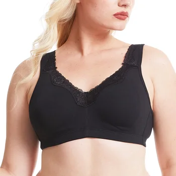 BCHRAYIUP Women's Plus Size Bra Full Coverage Non-Wired Non-Padded Minimizer Cotton Bra 34 36 38 40 42 44 46 48 50 52 ABCDEFG 1