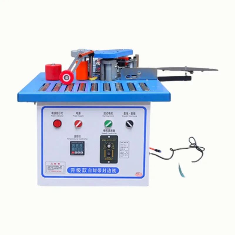 Kotumy 110V/220V 미니 엣지 밴딩 머신, 직선 및 곡선 모서리용 휴대용 데스크탑 목공 기계, 자동 트리밍 기능