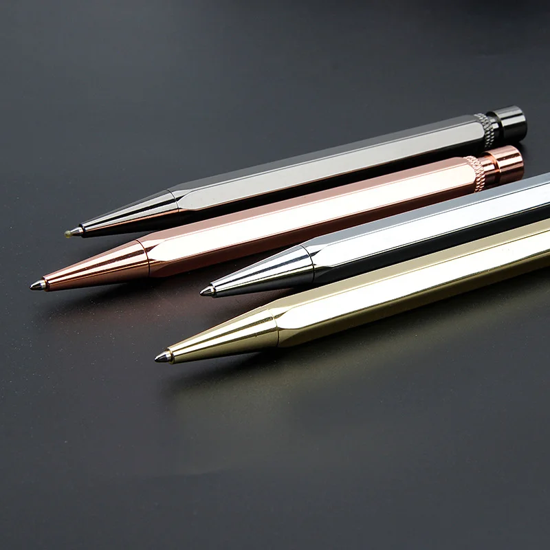 High Grade Gel Pen Rotating Threaded Brass Ballpoint New Gifts Golden Copper Pens Office School Stationery Precious Metal Pen