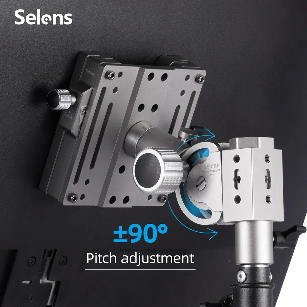 Base Universal de Placa de Montagem Rápida Selens Display Rotação Ajustável de 180 Graus Suporte Destacável para Estúdio de Fotografia - Image 5
