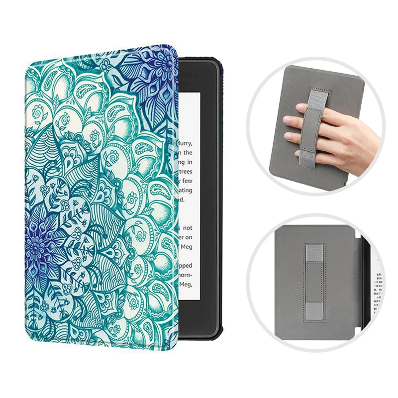 Premium Leather E-Reader Case with Screen Protector and Hand Strap, Auto Wake/Sleep Feature