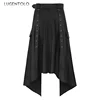 Men Dark Rock Skirt Punk Steam Gothic Party Fashion Solid New Large Size Men's Personality Black Rivet Asymmetric Half Skirts 4