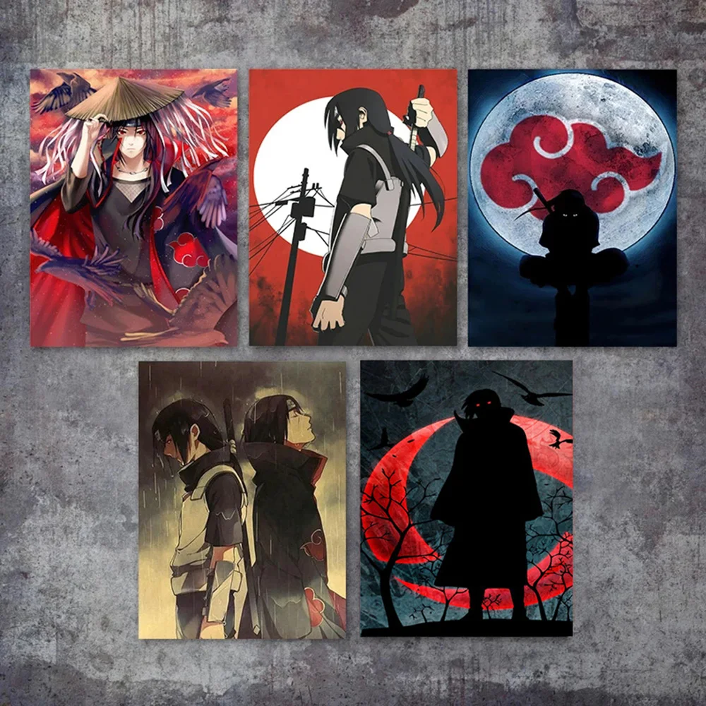 Canvas Painting Around Classic Anime HD Naruto Uchiha Sasuke Itachi Wall Art Poster Print Mural Picture