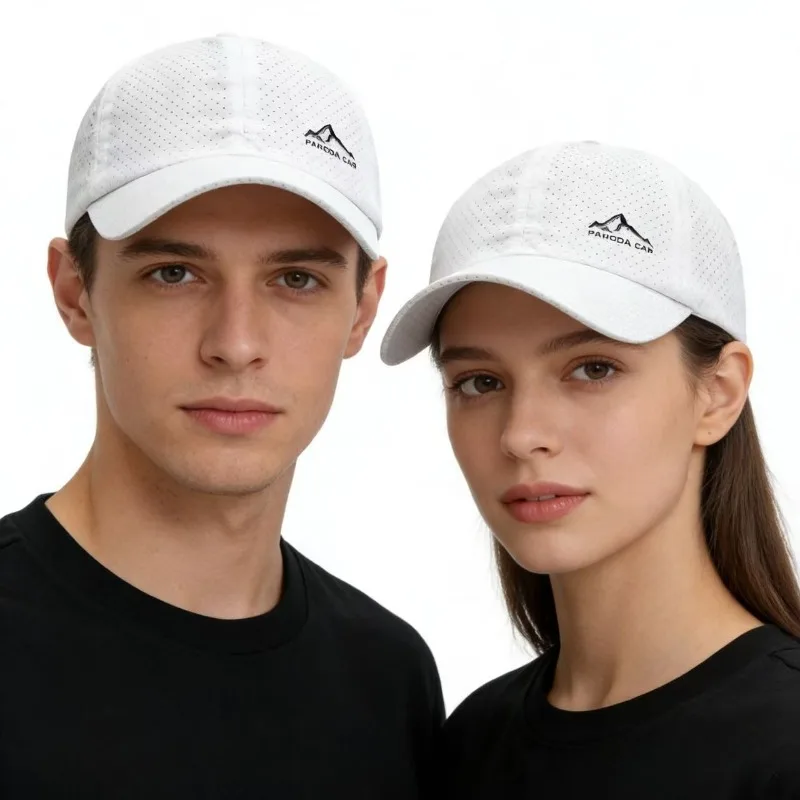 Casquette running perforée unisexe pour pêche - Séchage rapide protection UV légère réglable