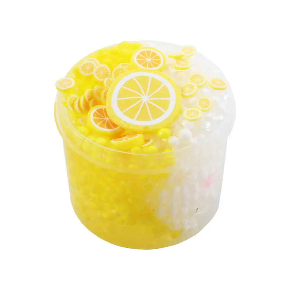 Soft 70ml Crystal Slime Foam Ball Glitter Clear Slime Set Strawberry Kiwi Stress Relief Slime Kit