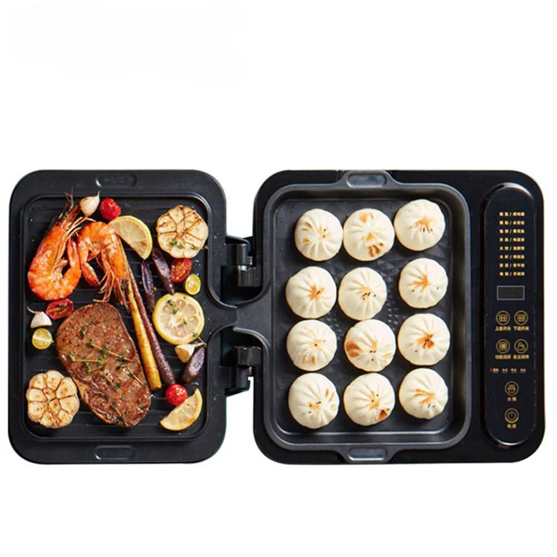 DMWD Household Double Side Heating Electric Skillet Crepe Pancake Maker Automatic Pizza Pie Machine Baking Tray Hot Pot 2 in 1