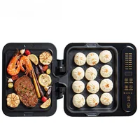DMWD Household Double Side Heating Electric Skillet Crepe Pancake Maker Automatic Pizza Pie Machine Baking Tray Hot Pot 2 in 1 2