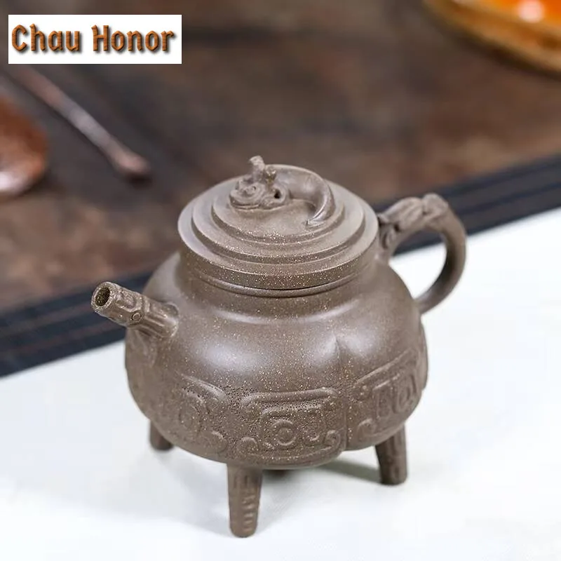 350ml Yixing Raw Ore Duan Ni Quadruped Purple Clay Teapot Household Kung Fu Teaset Tea Ceremony Drinkware Accessories Customized