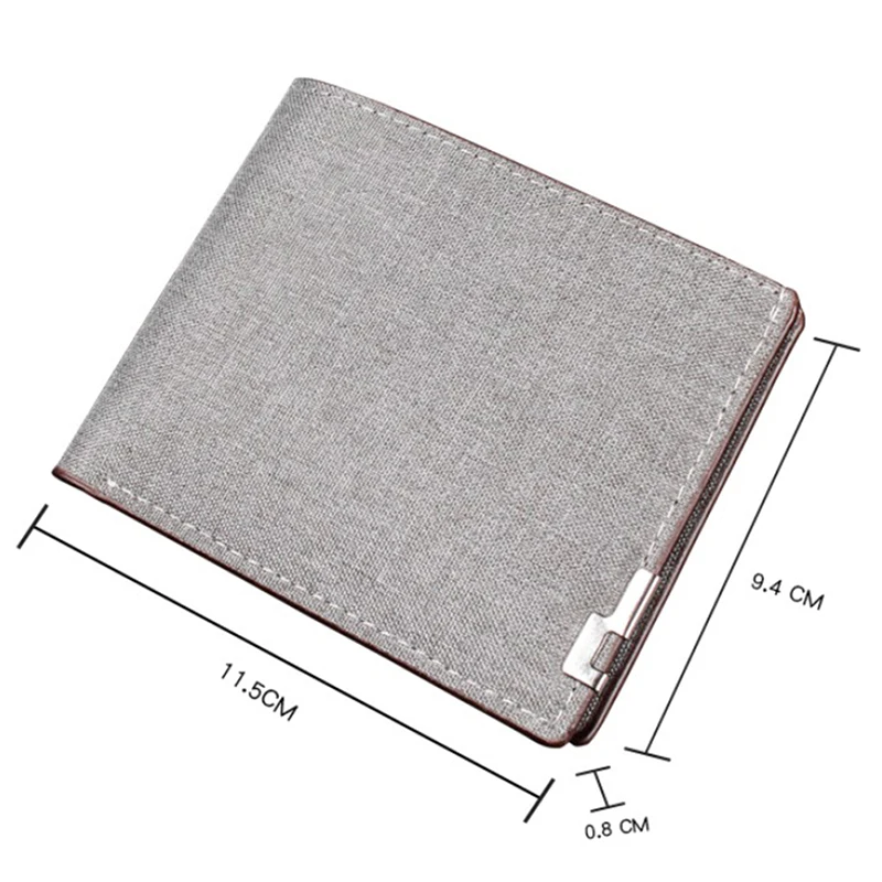 Denim Leather Slim Wallet with Coin Purse and Card Holder