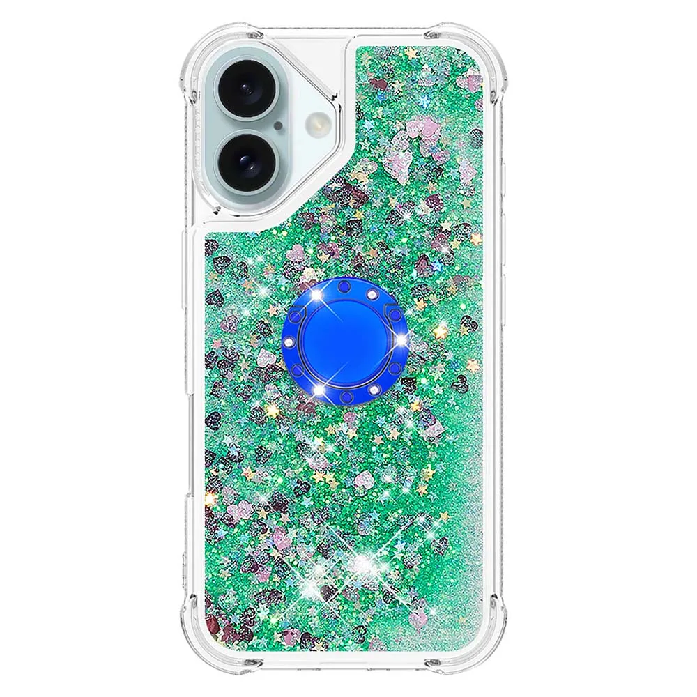Gradient Glitter Quicksand Case with Anti-Fall Ring Holder Stand