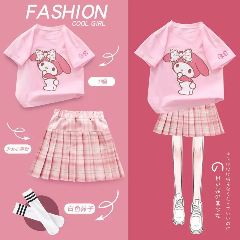 

Sanrio Series Girls Dress Children's Pleated Skirt Jk Set