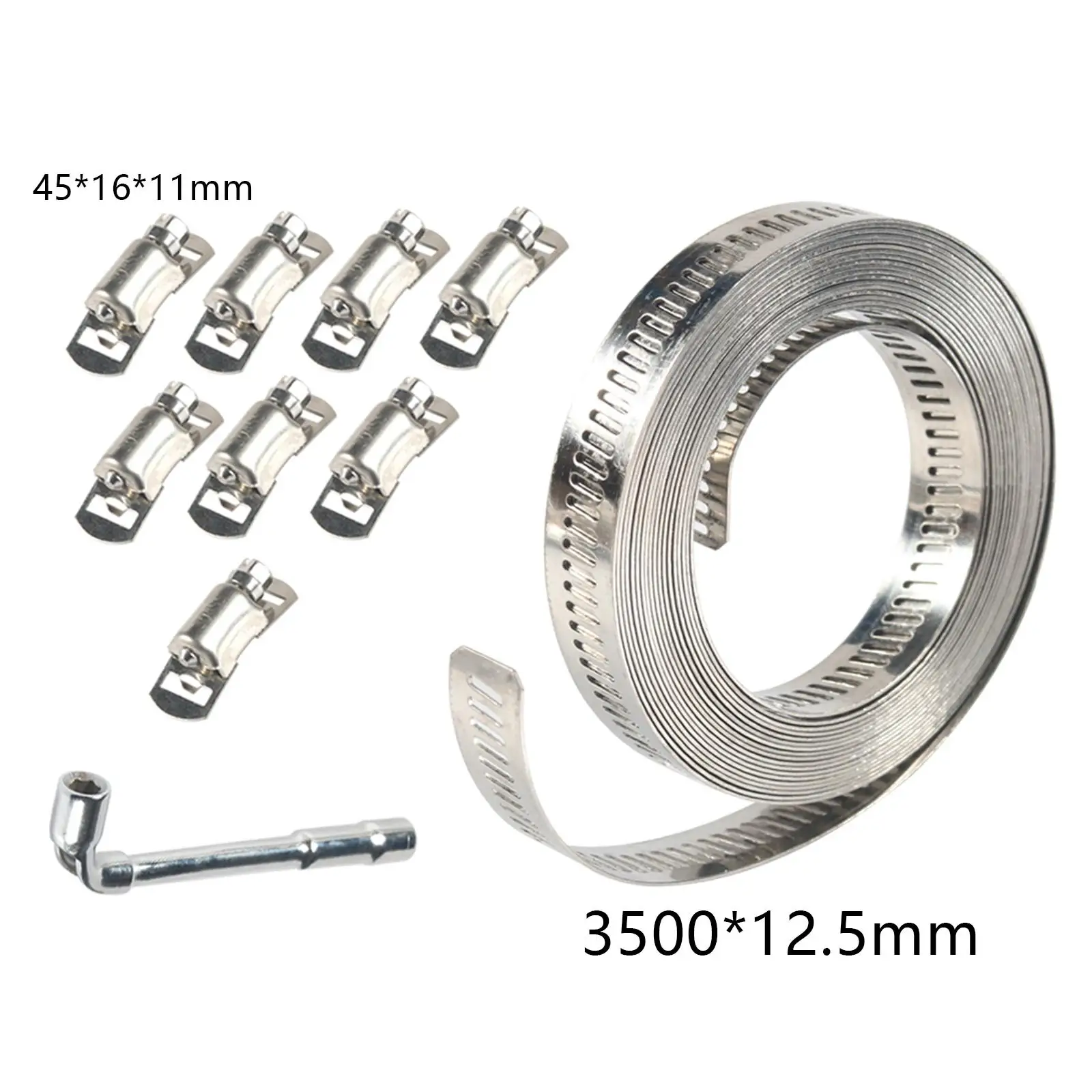 304 Stainless Steel Hose Clamp Adjustable Metal Strap Adjustable Screw Clip for Mechanical Pole Plumbing Worm Gear Hose Air Duct