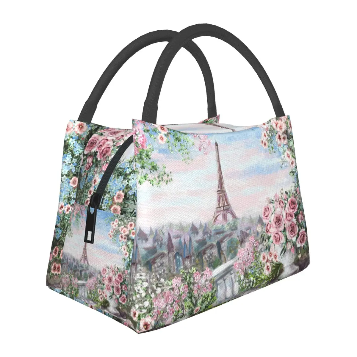 

France Paris Eiffel Tower Lunch Bag Thermal Cooler Waterproof School Watercolor French Lunch Box Food Storage Bags