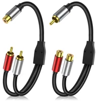 0.3m/1ft Short RCA Splitter Audio Cable RCA 1 to 2 Male to Female Jack Adapter Cord for TV CD DVD Subwoofer Amplifier Speaker