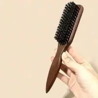 Brosse à cheveux en poils de sanglier (unisexe)-brosse à poils coiffants professionnelle sans parfum, adaptée aux cheveux épais/fins 3
