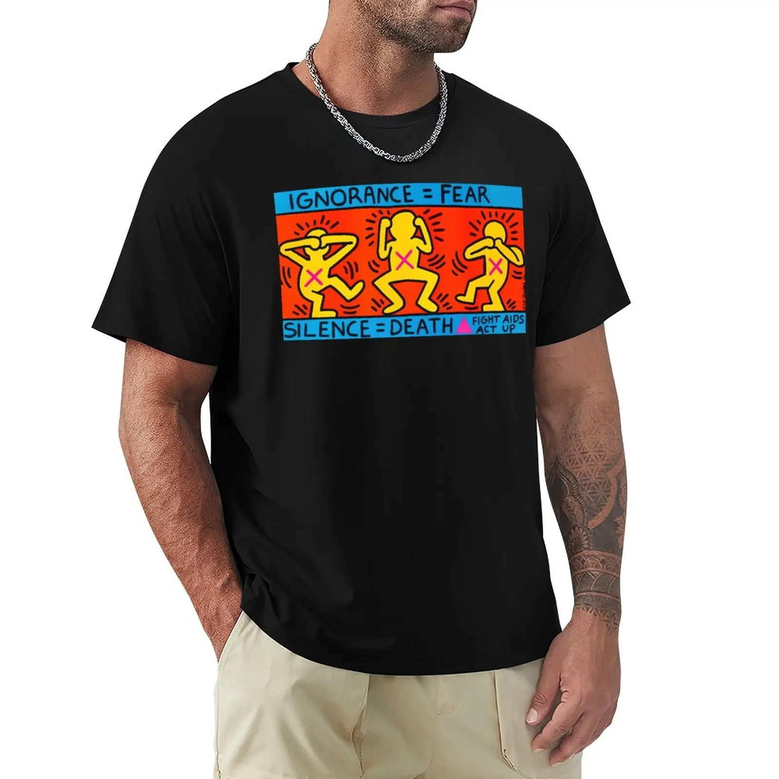 

Silence Death Ignorance Fear T-Shirt Short sleeve tee plain mens graphic t-shirts