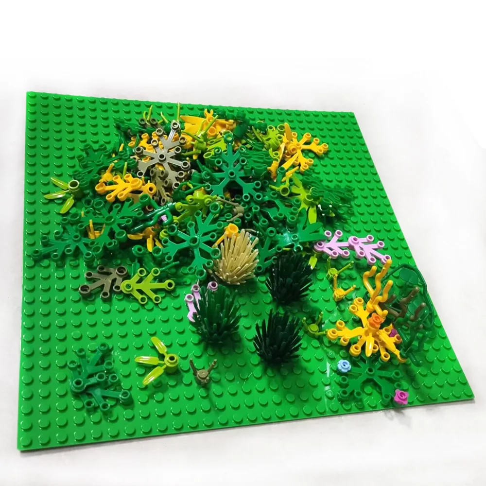 Creative Garden Plants Jungle MOC Building Blocks Tree/Flower/Grass Bricks Educational Toys Kids DIY Gift Compatible Base Plate