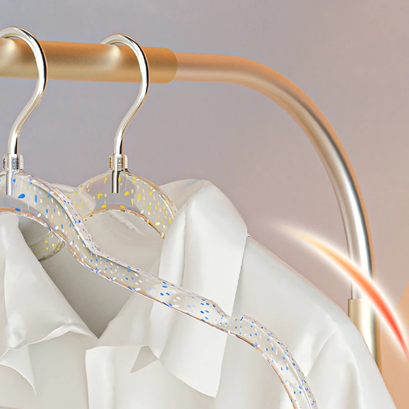 Transparent Coat Rack Light Luxury Non-Slip Space Saving Multipurpose Hanger Gold Dust Acrylic Home Organization And Storage 5