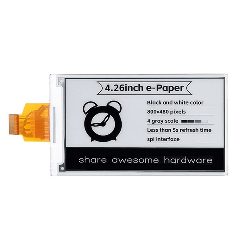 

4,26 дюймовый дисплей E-Paper 800X480P 3,3 в черно-белый цвет для Raspberry Pi Jetson Nano Arduino STM32