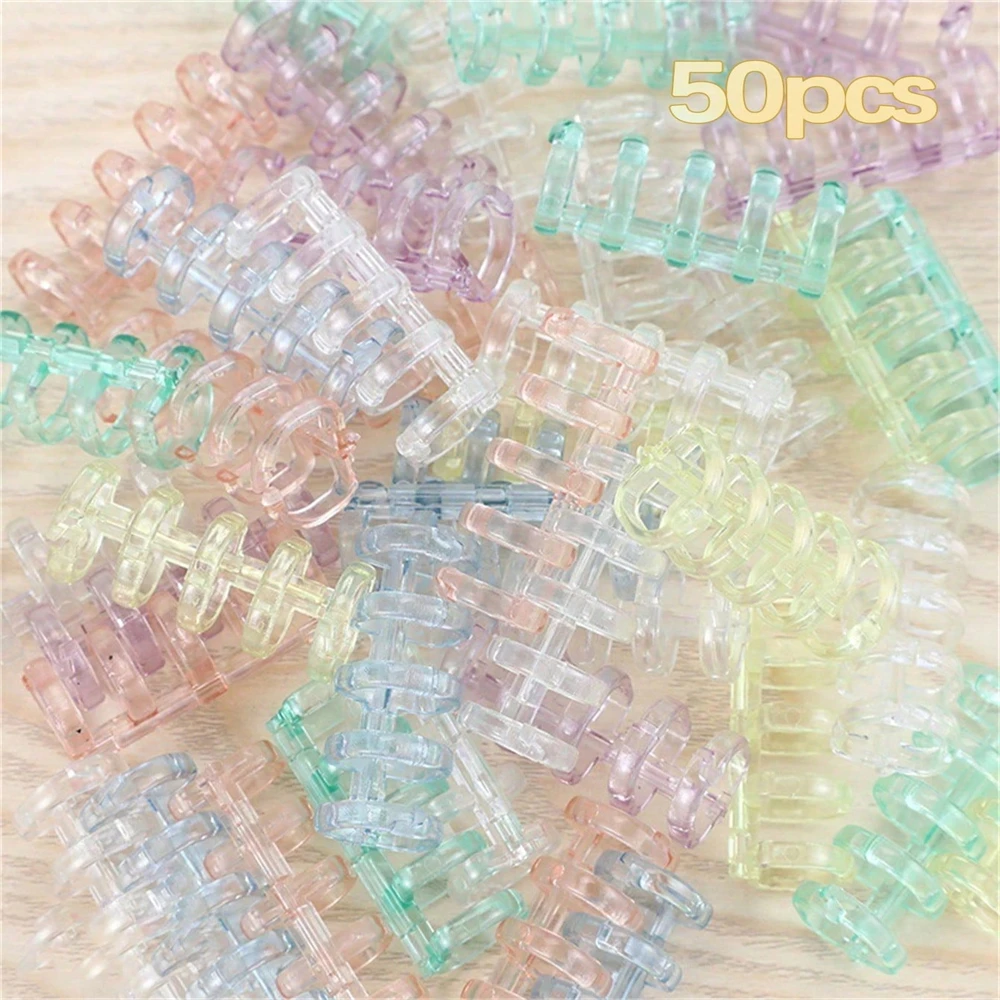 10/20/30/40pcs Morandi Color 5-Ring Binder Dividers for DIY Loose-Leaf Storage, Simple Plastic Notebook Page Fasteners