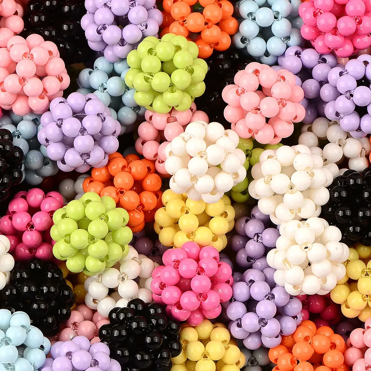 8pcs Random Color Mix Ball Shape Acrylic Beads Hand