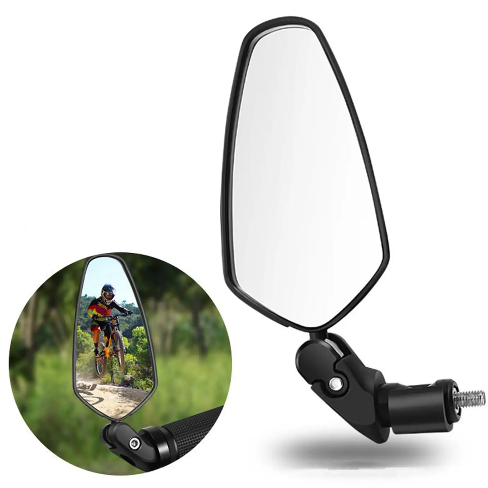 사이클링 용 백미러 산악 도로 자전거 핸들 바 거울 1 쌍 광각 볼록 렌즈 360도 회전식 라이딩