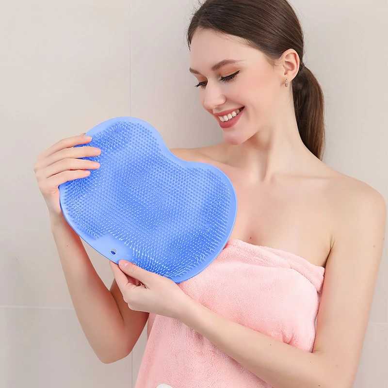 Exfoliating Shower Massage Scraper Bathroom Non-slip Bath Mat Back Massage Brush Silicone Foot Wash Body Cleaning Bathing Tool 5