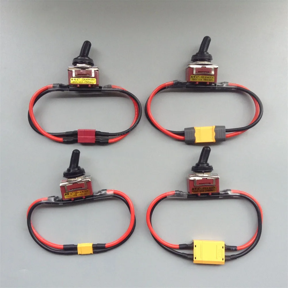 Xt30/Xt60/Xt90/T-Plug Power High Current High Load Switch On-Off Toggle 12Awg Per Ebike Rc Airplane Esc Motor Adattatore Di Collegamento
