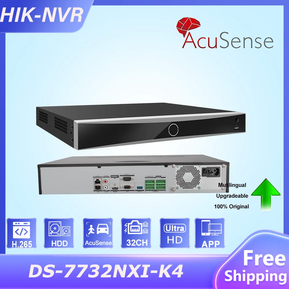 

HIKVISION 4K 32CH AcuSense NVR DS-7732NXI-K4 H.265+ HDD CCTV Security Surveillance Network Video Recorder for IP Camera