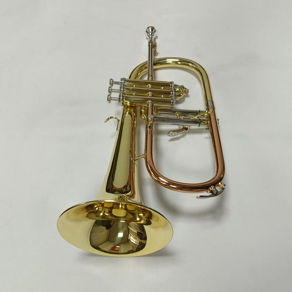 Brass body Gold lacquer Tone Bb Flugelhorn