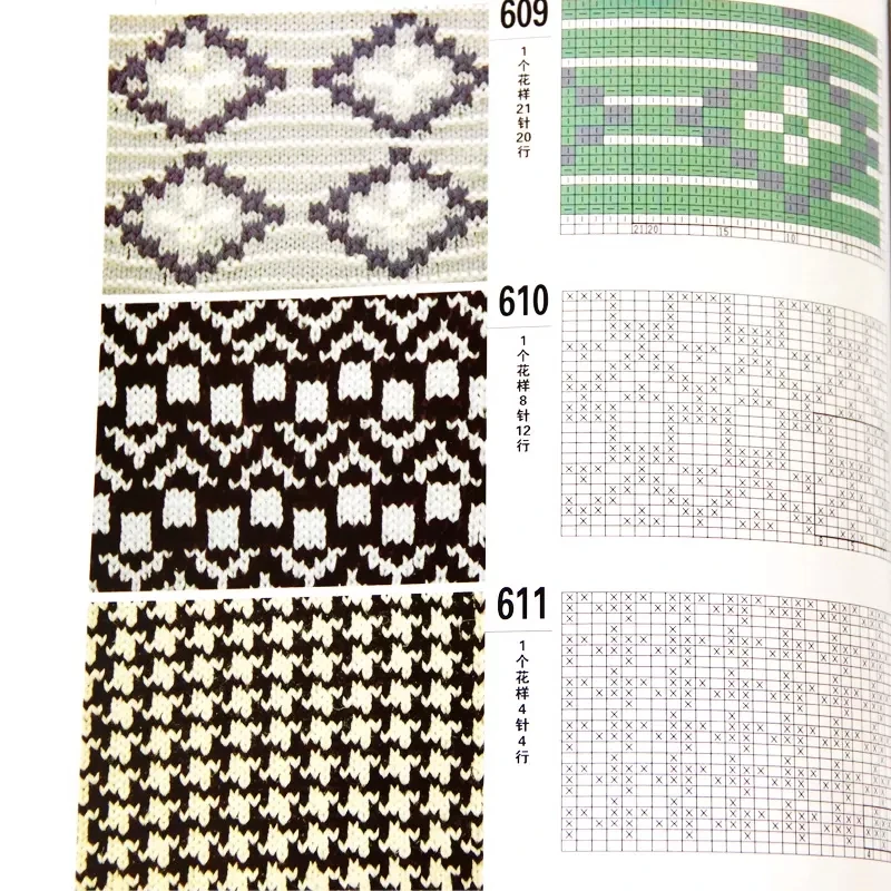 Sweater Knitting 1000 Different Pattern Book / Hooked Need and Knitting Needle Skill Textbook New