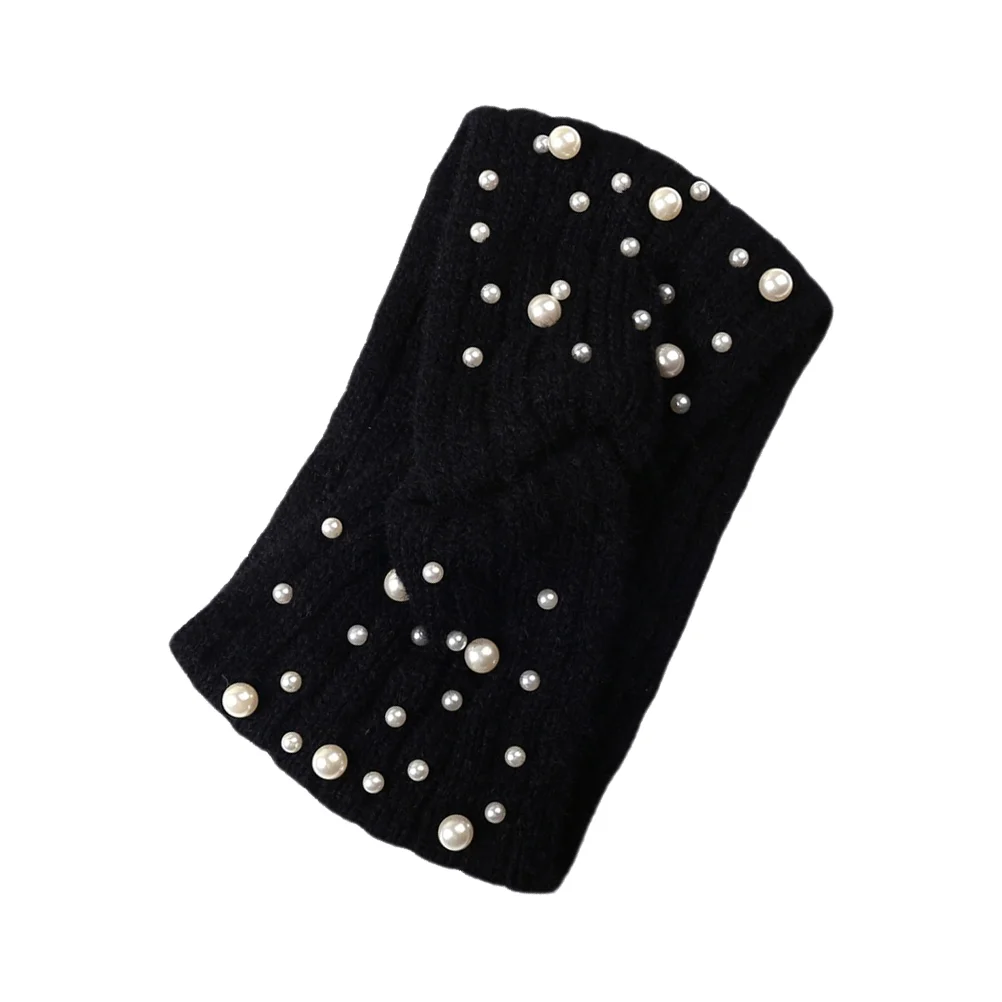 

Headband Warm Headband Knitted Headband Cozy Hair Band ( Black )