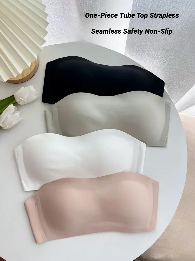 여성용 브라 노와이어 브라 보이지 않는 컵 패드 브래지어 심리스 속옷 여성 섹시 란제리 스트랩 없는 여성용 브라