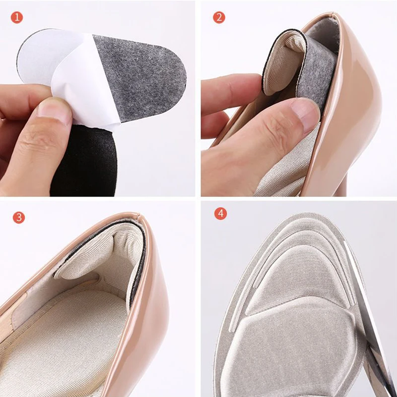 2 Pcs Memory Foam Insole Pad Inserts Heel Post Back Breathable Anti-slip for Women High Heel Shoe New Shoe Arch Support Insoles