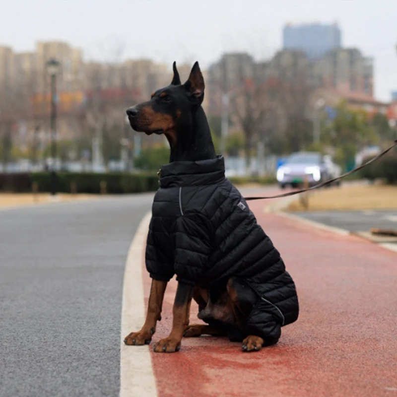 Dog Down Cotton-padded Coat Pet Warm Jacket Windproof Thicken Quilted 4 Legs Dog Winter Greyhound Husky Corgi Chihuahua Clothes
