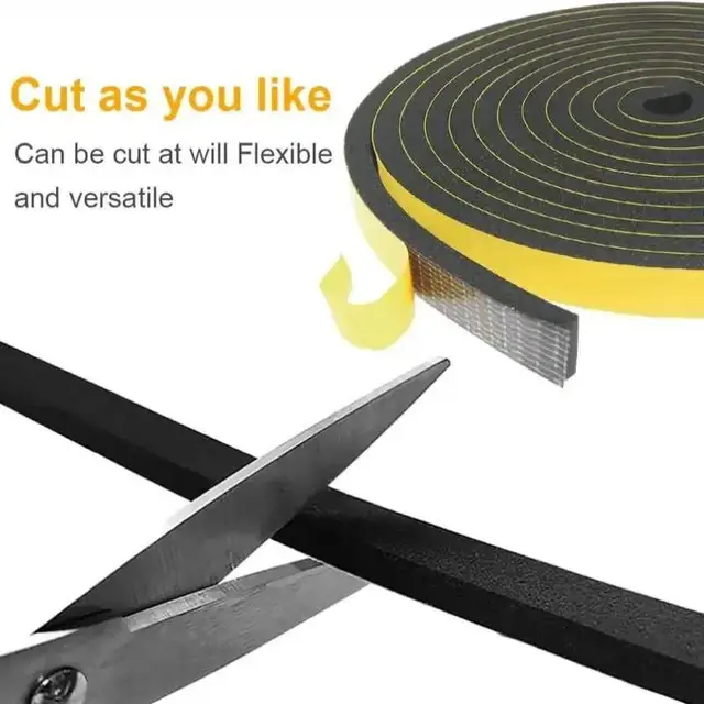 Rubber Self Adhesive Sponge Seal Strip Single Sided Adhesive EVA Black Foam Anti-collision Seal Gasket Width5-50mm Thick 5/3mm 3