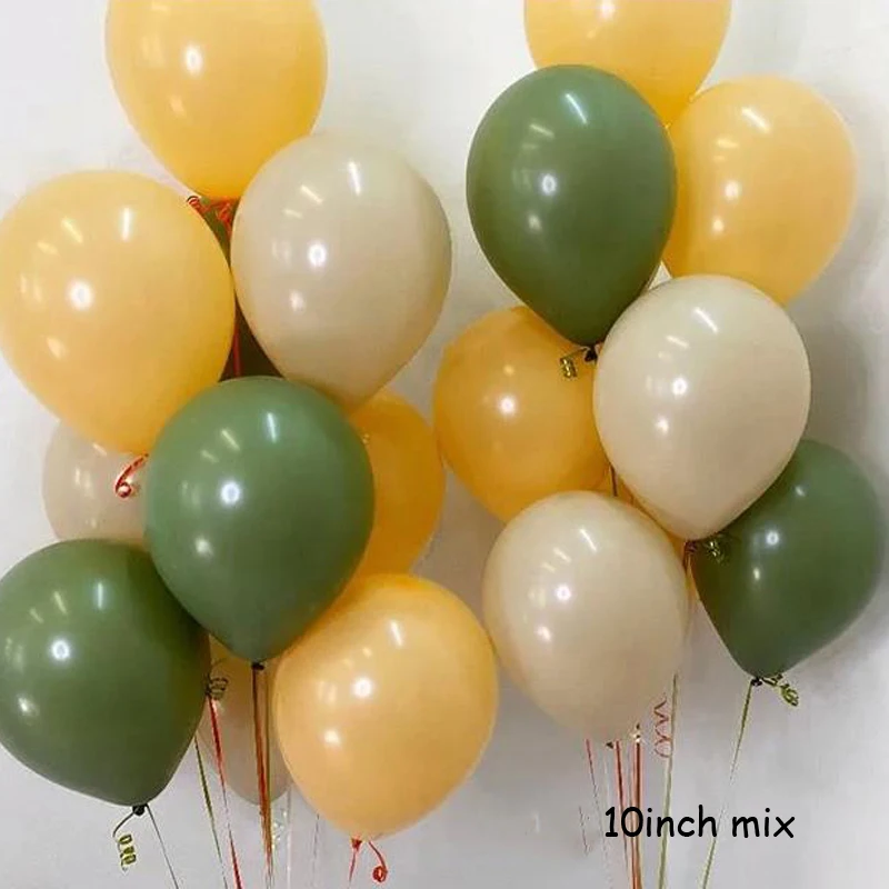 thumbnail image 1 of 40 globos de látex de color verde aguacate de 10 pulgadas para decoración de baby shower, bodas, globos dorados metálicos, suministros para fiestas de cumpleaños, 1 of 5