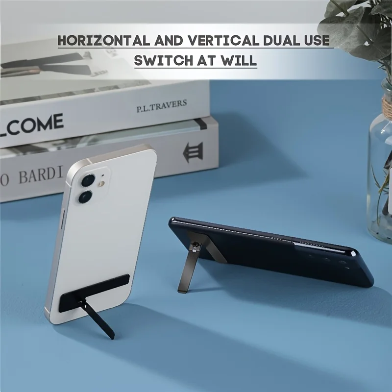 Ultra Thin Mini Phone Kickstand - Universal Metal Folding Desk Stand (2-Pack)