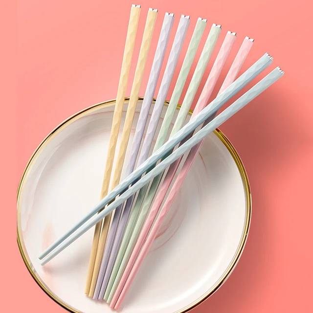 Baguettes Chinoises Japonaises Colorées pour Manger des citrouille,  Bâtonnets à Sushi, Baguettes Coréennes en Métal Réutilisables, Accessoires  de Cuisine, 5 Paires - AliExpress