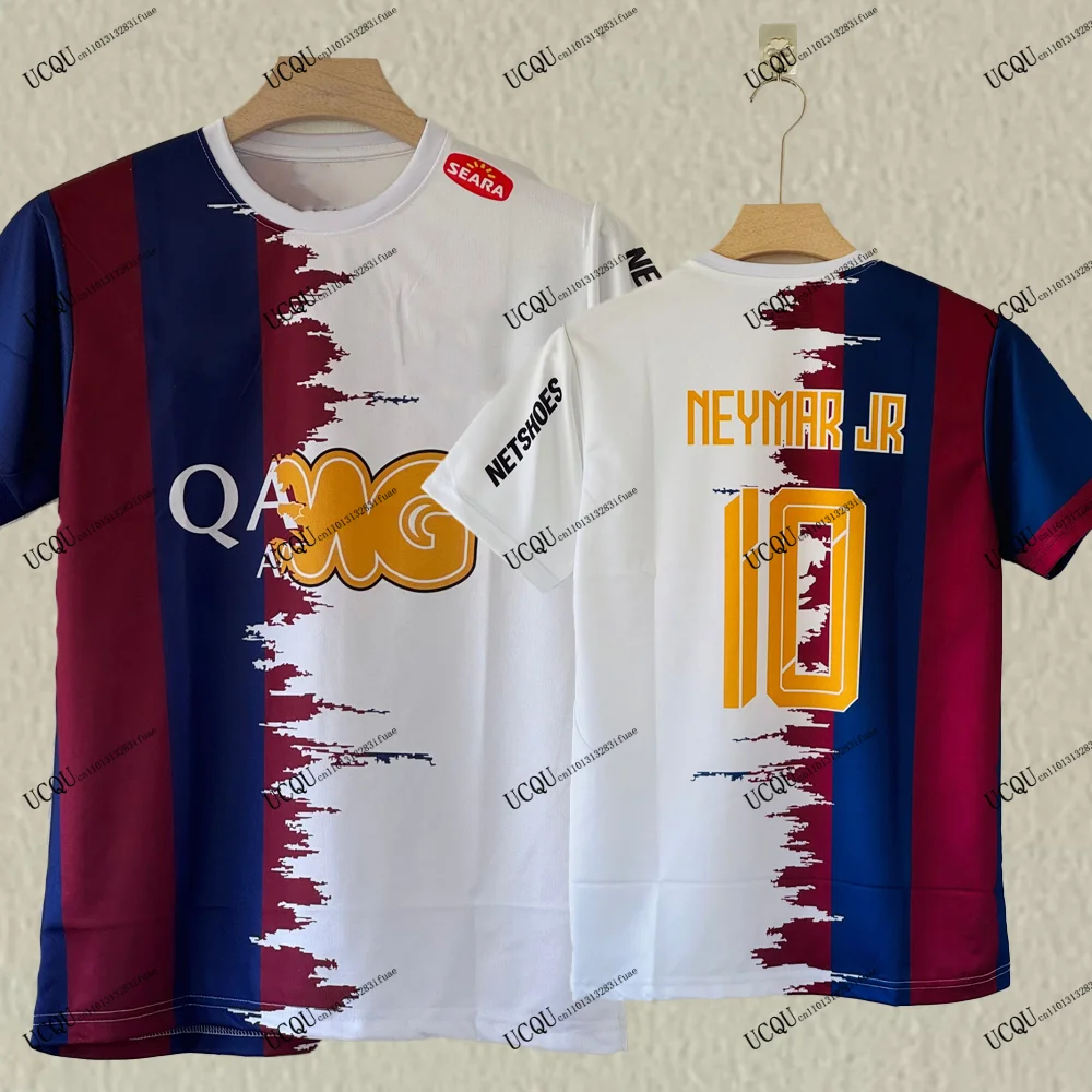 Von Santos zum Camp Nou: Neymar Legacy Mix # 10 2025-26 Neues 3D-Druck Trikot Sammlerstück T-Shirt Memorabilia Vintage Erwachsenen-Größe