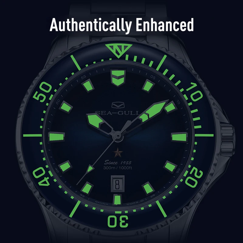 SEA-GULL Seagull - Orologio da polso da uomo, sportivo, multifunzione, con zaffiro, luminoso, automatico, meccanico, serie pilota, blu SEA-GULL Seagull - Orologio da polso da uomo, sportivo, multifunzione, con zaffiro, luminoso, automatico, meccanico, serie pilota, blu