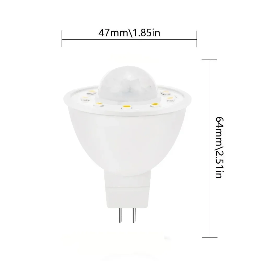 멜러리 MR16 PIR 모션&야간 센서 LED 전구 3.5W (50W 상당) 500lm 백색 6000K 계단 차고 복도 통로